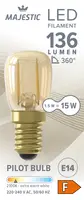 Majestic Led fil schakelbord goud E14 15W