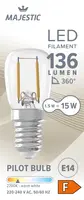 Majestic Led fil schakel helder E14 15W