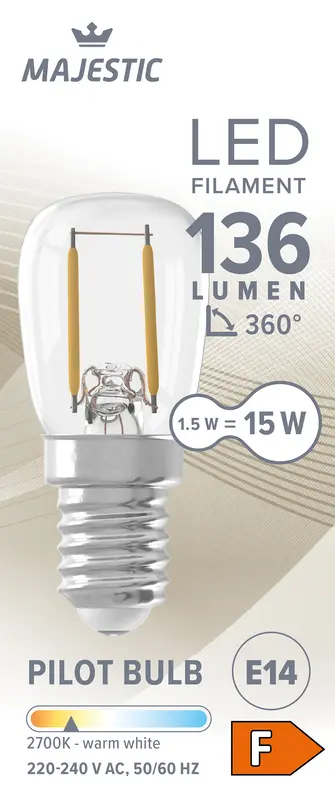 Majestic Led fil schakel helder E14 15W