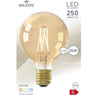 Een afbeelding van Majestic Led filament globelamp 3,5watt goud