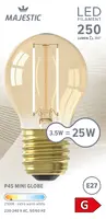 Majestic Led fil kogel goud E27 25W