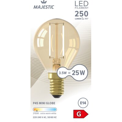 pdp-image-Majestic Led fil kogel goud E14 25W