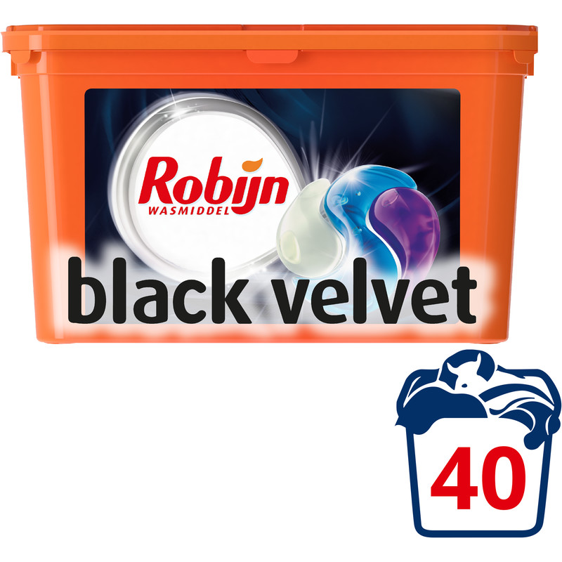 Een afbeelding van Robijn Wasmiddel caps black velvet