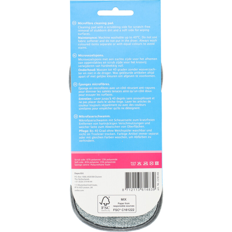 Een afbeelding van Sorbo Microvezelspons ovaal groen