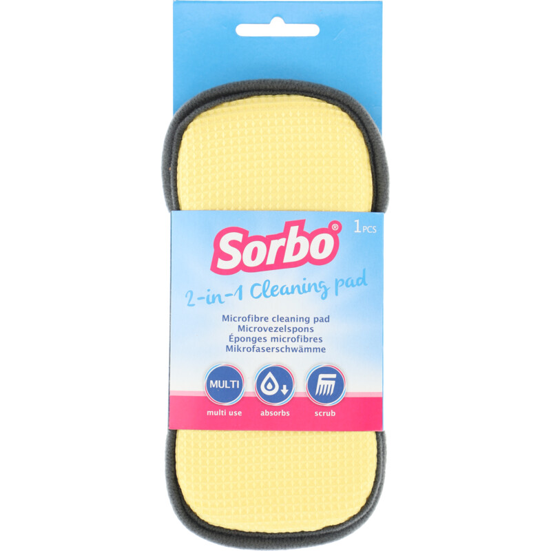 Een afbeelding van Sorbo Microvezelspons ovaal geel