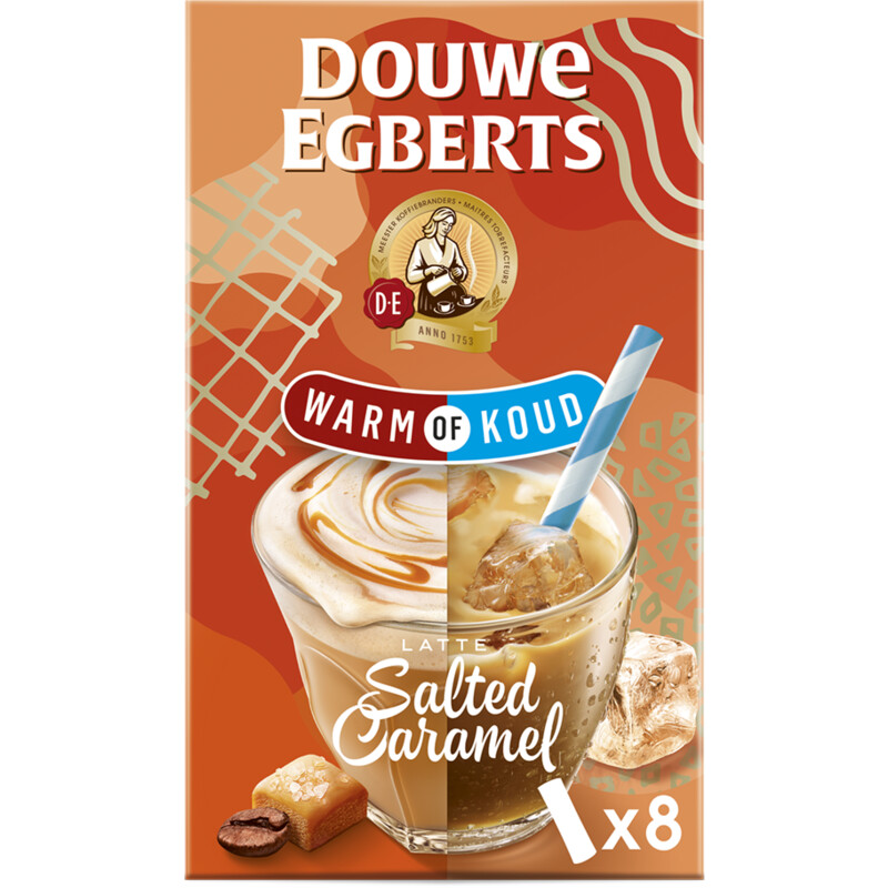 Een afbeelding van Douwe Egberts Warm of koud latte salted caramel