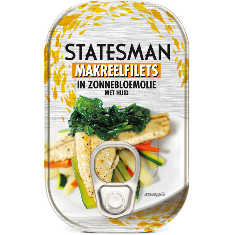Een afbeelding van Statesman Makreel op de huid in zonnebloemolie