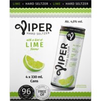 Een afbeelding van Viper Hard seltzer lime 4-pack