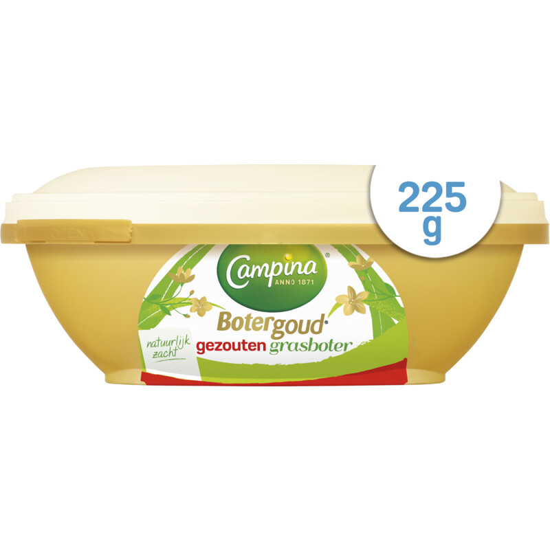 Een afbeelding van Campina Botergoud gezouten grasboter kuipje