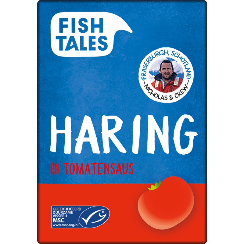 Een afbeelding van Fish Tales Haring in tomatensaus