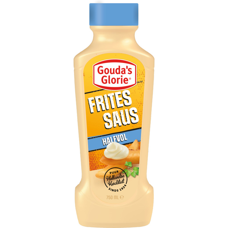 Een afbeelding van Gouda's Glorie Fritessaus halfvol