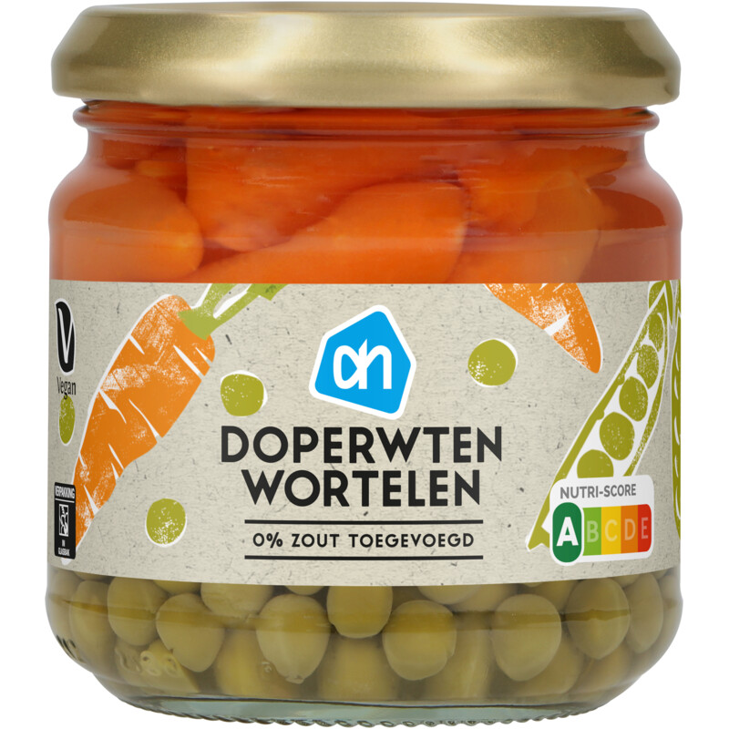 Een afbeelding van AH Doperwten en wortelen