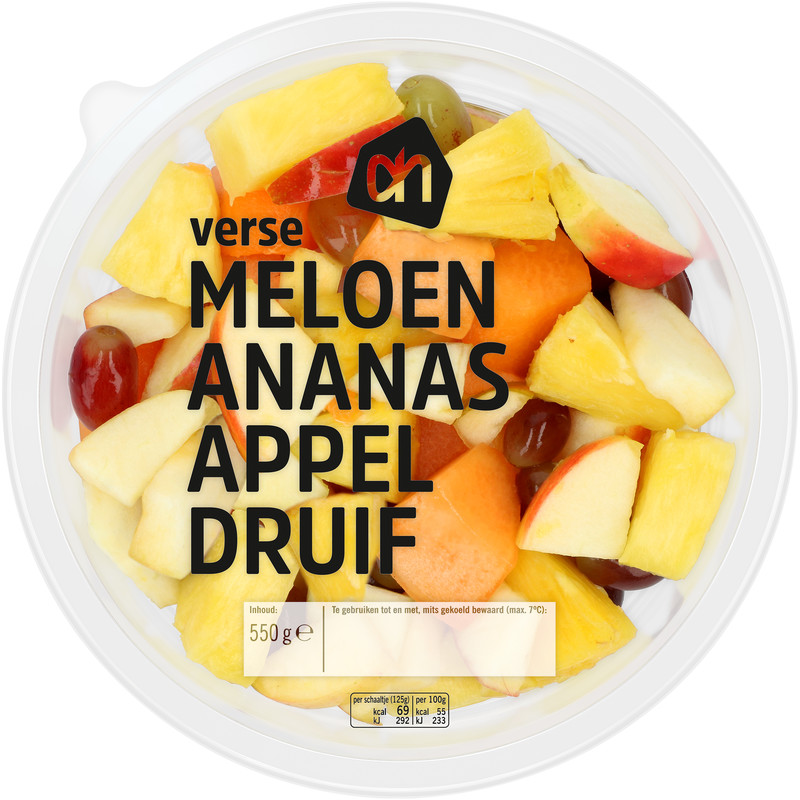 Een afbeelding van AH Verse meloen ananas appel druif