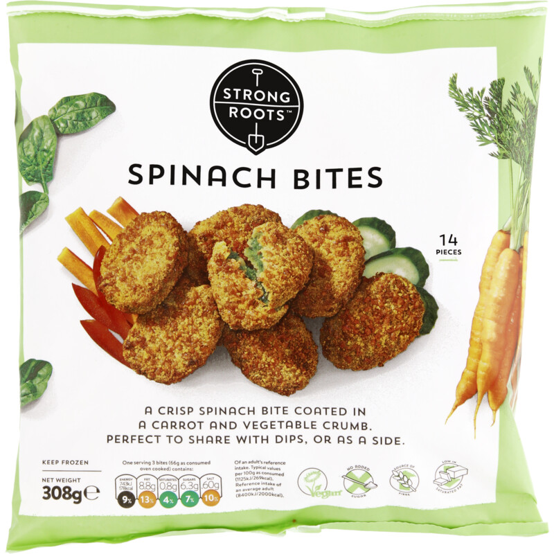 Een afbeelding van Strong roots Spinach bites