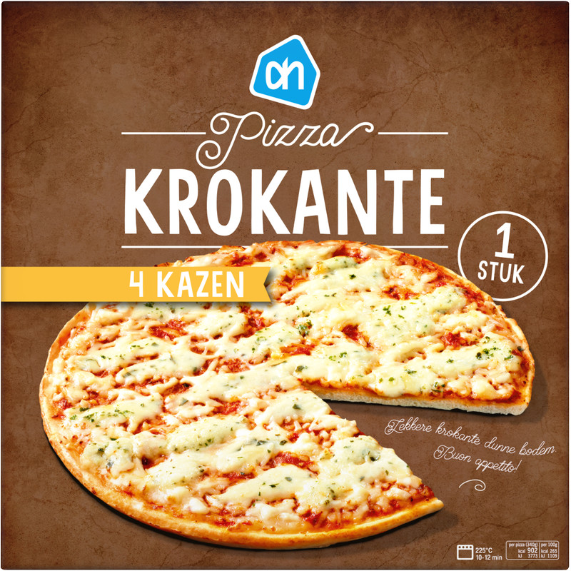 Een afbeelding van AH Krokante pizza 4 kazen