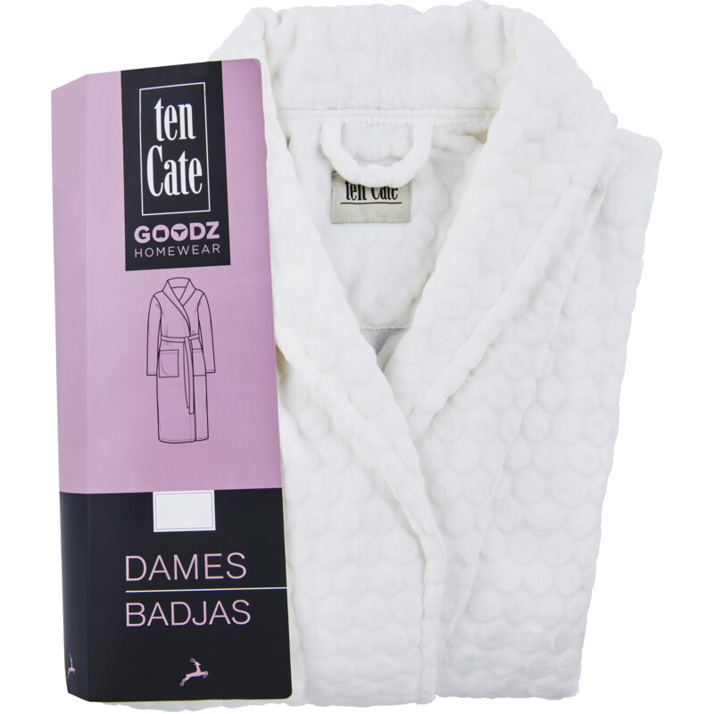 Een afbeelding van Ten Cate Dames badjas off-white XL