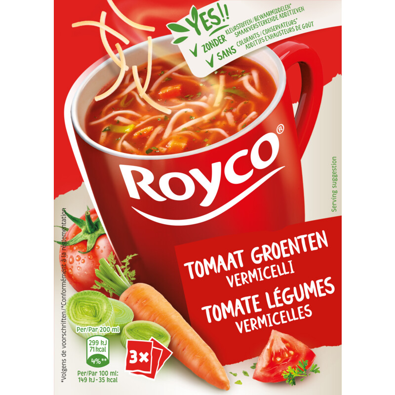 Een afbeelding van Royco Minute soup clas Tom gr Vermicelli BEL