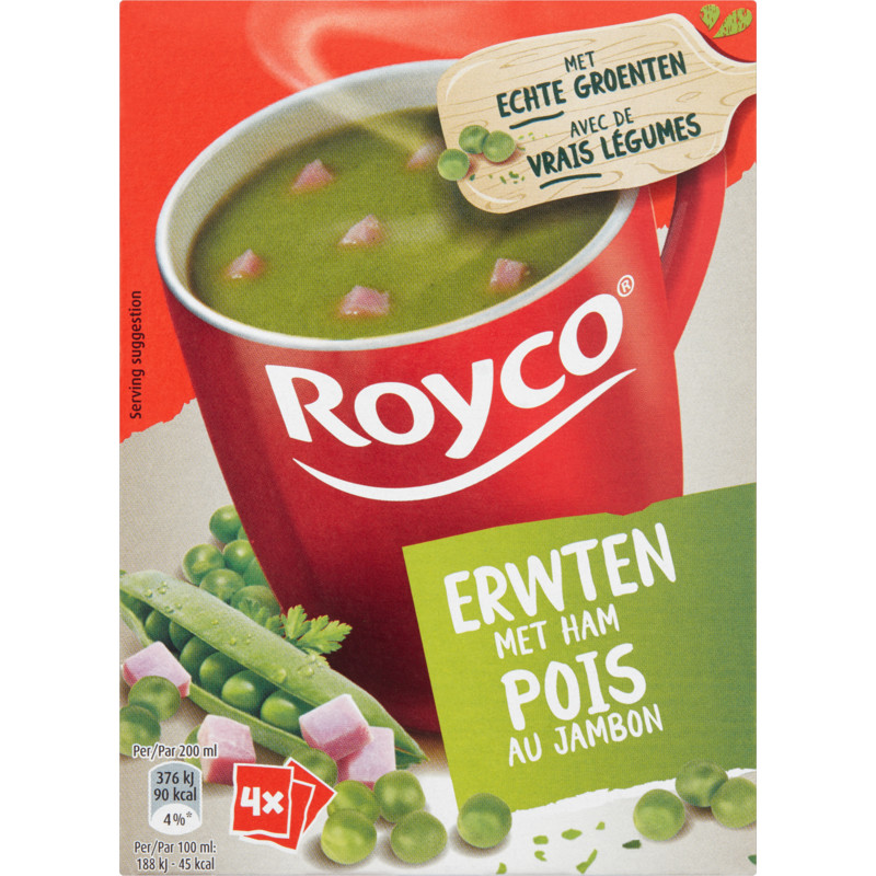 Een afbeelding van Royco Minute soup classic Erwten met HamBEL