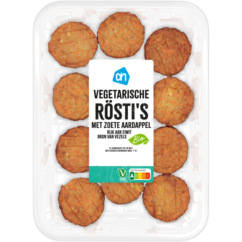 Een afbeelding van AH Biologisch Vegetarische rsti's met zoete aardappel