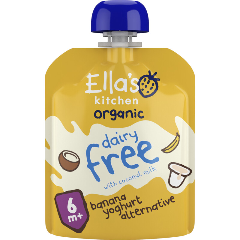 Een afbeelding van Ella's kitchen Bananen yoghurt zuivelvrij 6+ bio