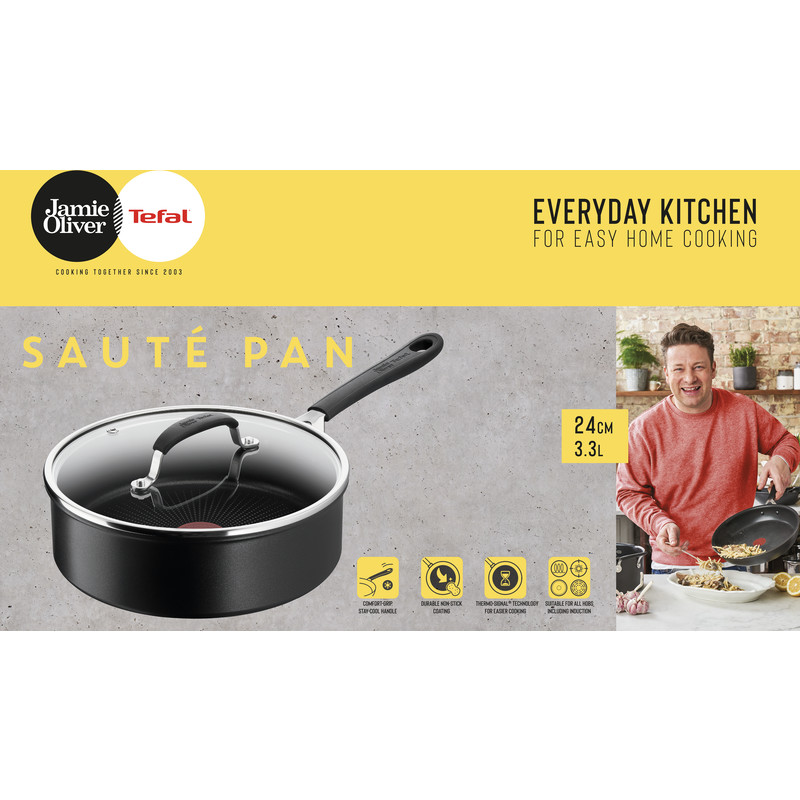 Persona Bron puree Tefal Jamie Oliver home cook hapjespan 24cm bestellen | Albert Heijn