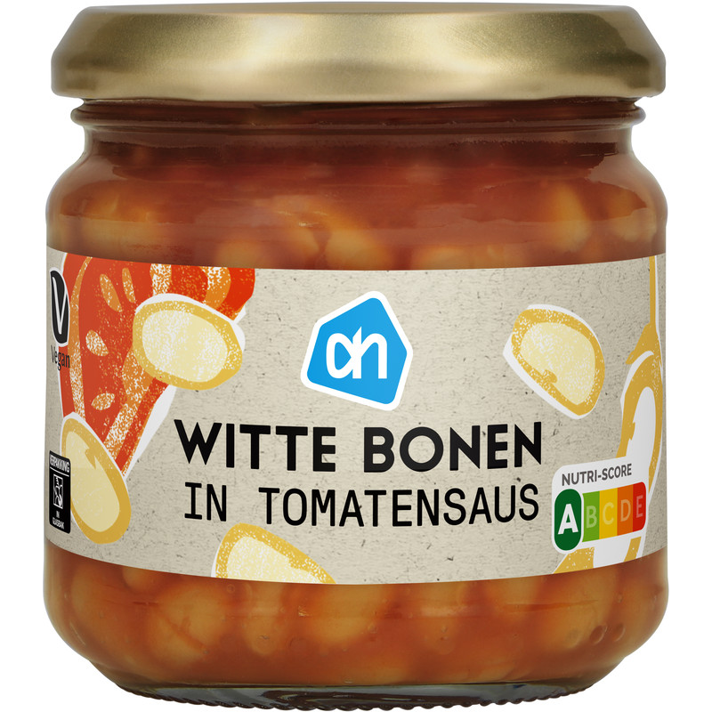 Een afbeelding van AH Witte bonen in tomatensaus