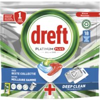 Een afbeelding van Dreft Platinum plus deep clean vaatwascapsules