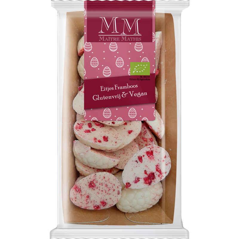Een afbeelding van Maître Mathis Eitjes framboos glutenvrij & vegan
