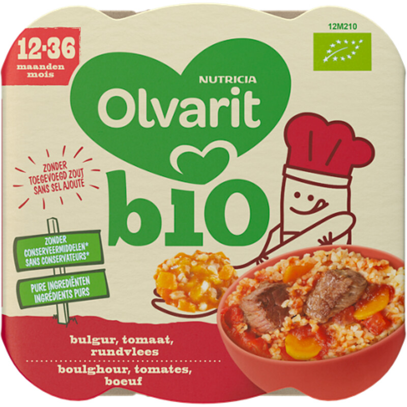 Een afbeelding van Olvarit Bio bulgur tomaat rundvlees 12-36m