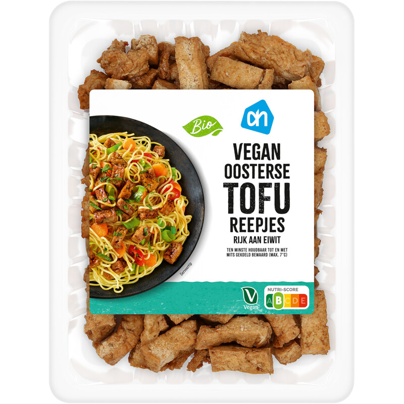 Een afbeelding van AH Biologisch Vegan oosterse tofureepjes