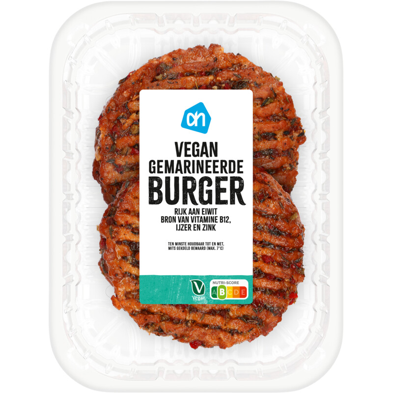 Een afbeelding van AH Vegan gemarineerde burger