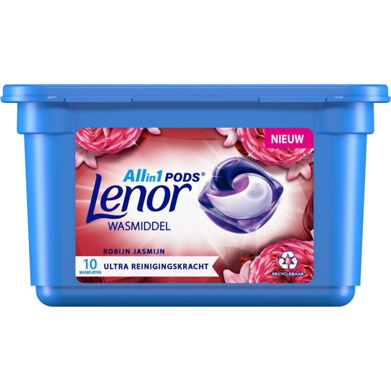 Een afbeelding van Lenor Wasmiddel all-in-1 pods robijn jasmijn