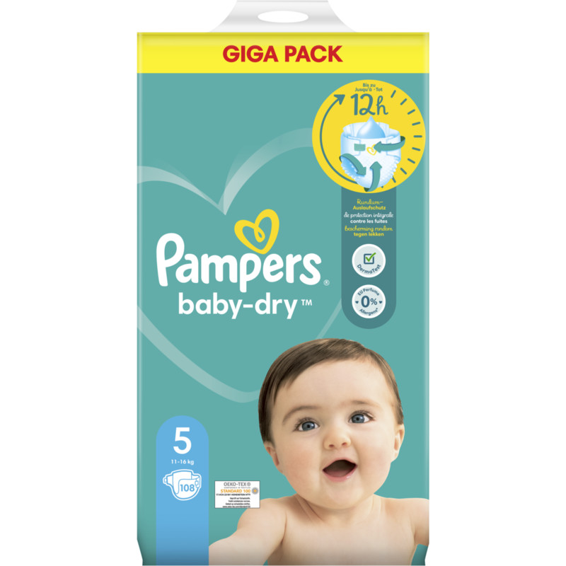 Pampers Baby-dry luiers maat 5 giga pack | Albert Heijn