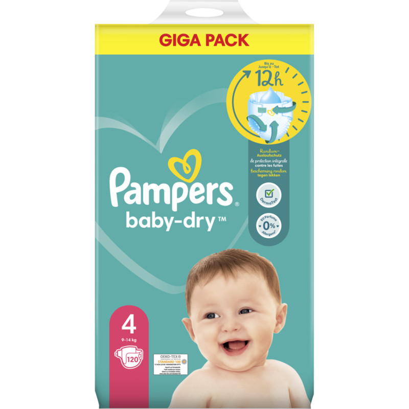 Een afbeelding van Pampers Baby-dry luiers maat 4 giga pack