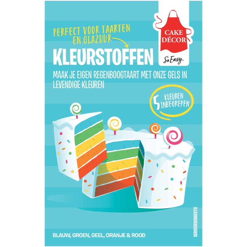 Een afbeelding van Cake Décor Kleurstoffen regenboogtaart