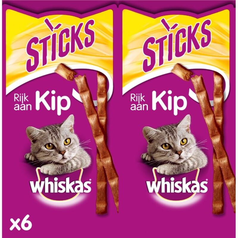 Een afbeelding van Whiskas Sticks rijk aan kip
