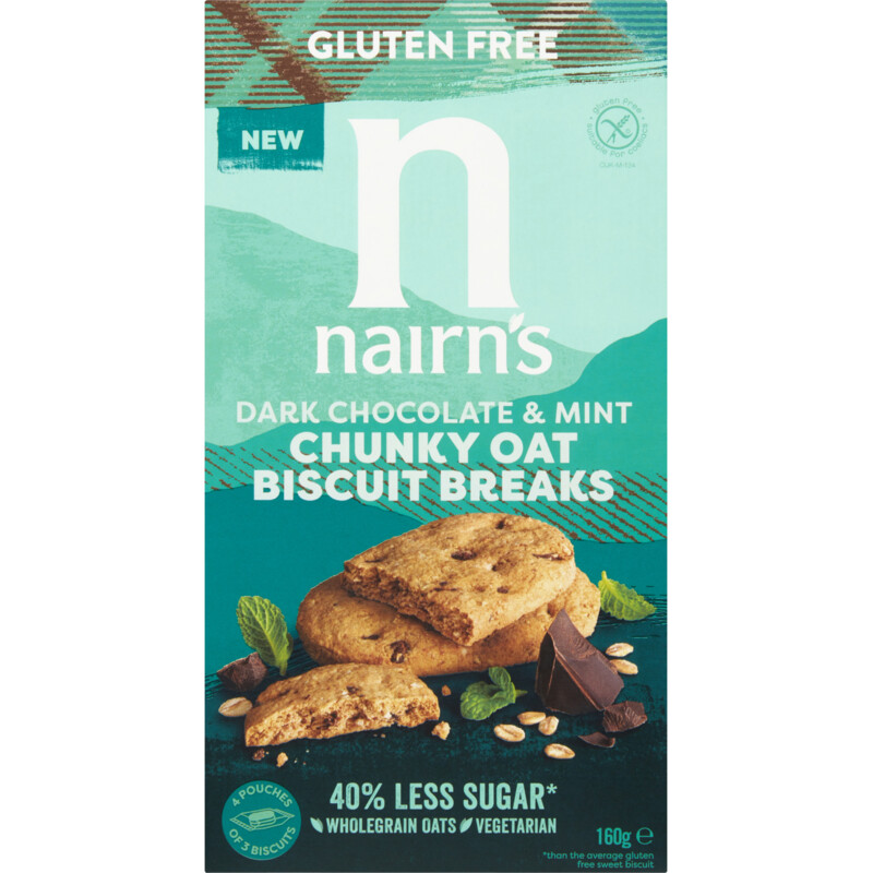 Nairn's Dark chocolate & mint chunky oat biscuit bestellen Albert Heijn