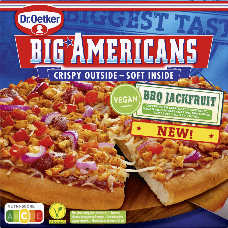 Een afbeelding van Dr. Oetker Big americans vegan pizza bbq jackfruit