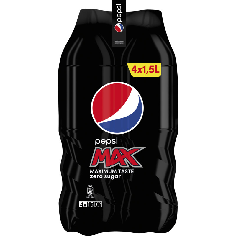 Een afbeelding van Pepsi Max zero sugar cola 4-pack