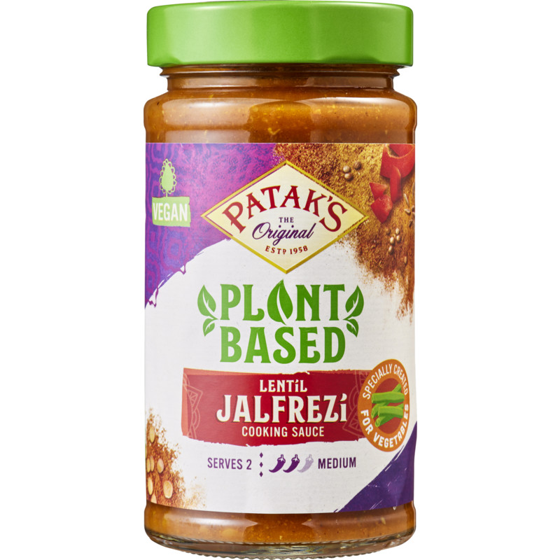 Een afbeelding van Patak's Jalfrezi lentil cooking sauce