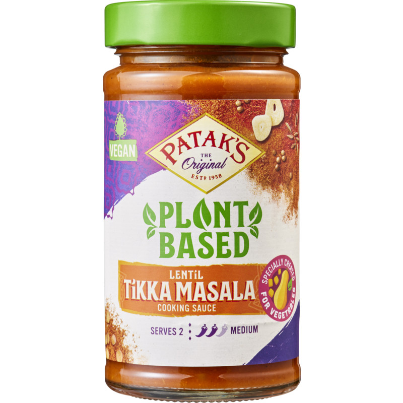 Een afbeelding van Patak's Tikka masala lentil cooking sauce