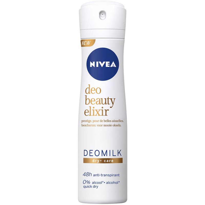 Een afbeelding van Nivea Beauty elixir deomilk dry spray