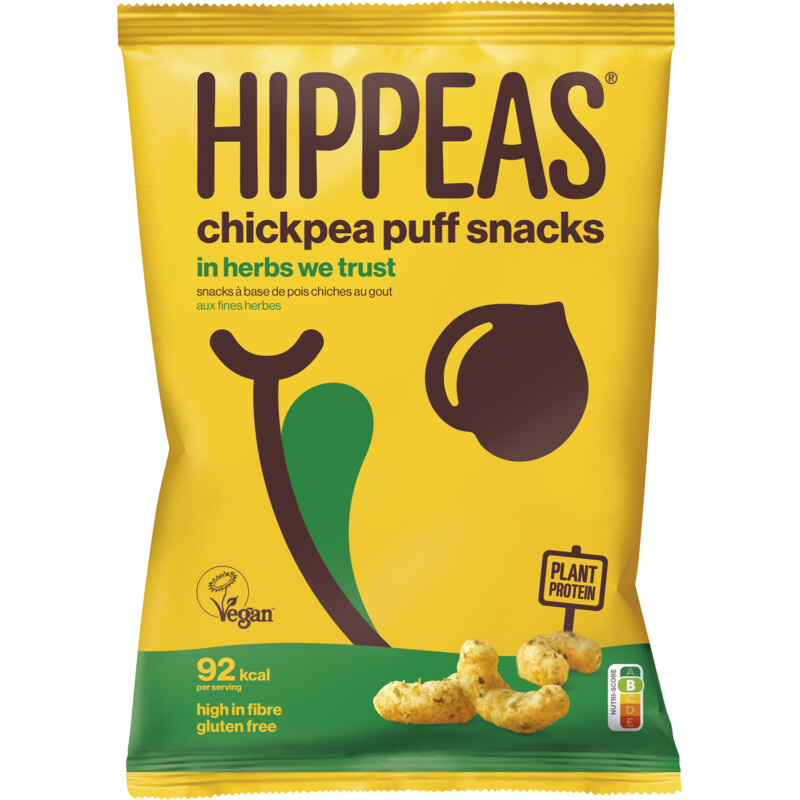 Een afbeelding van Hippeas Chickpea puffs in herbs we trust