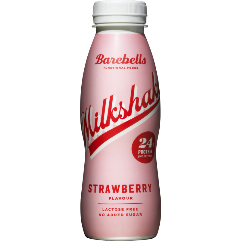 Een afbeelding van Barebells Milkshake strawberry flavour
