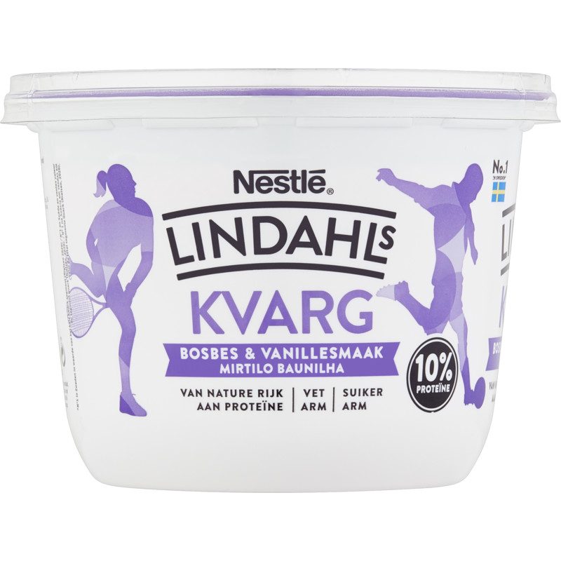 Een afbeelding van Lindahls Kvarg bosbes-vanille