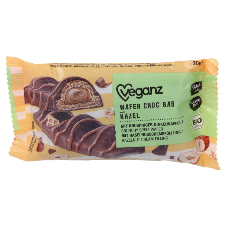 Een afbeelding van Veganz Wafer choc bar hazel