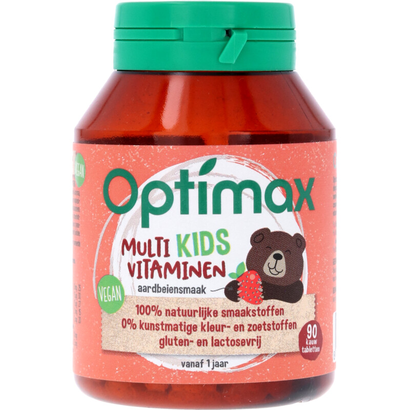 Optimax Kinder multivitaminen aardbei bestellen | Albert Heijn