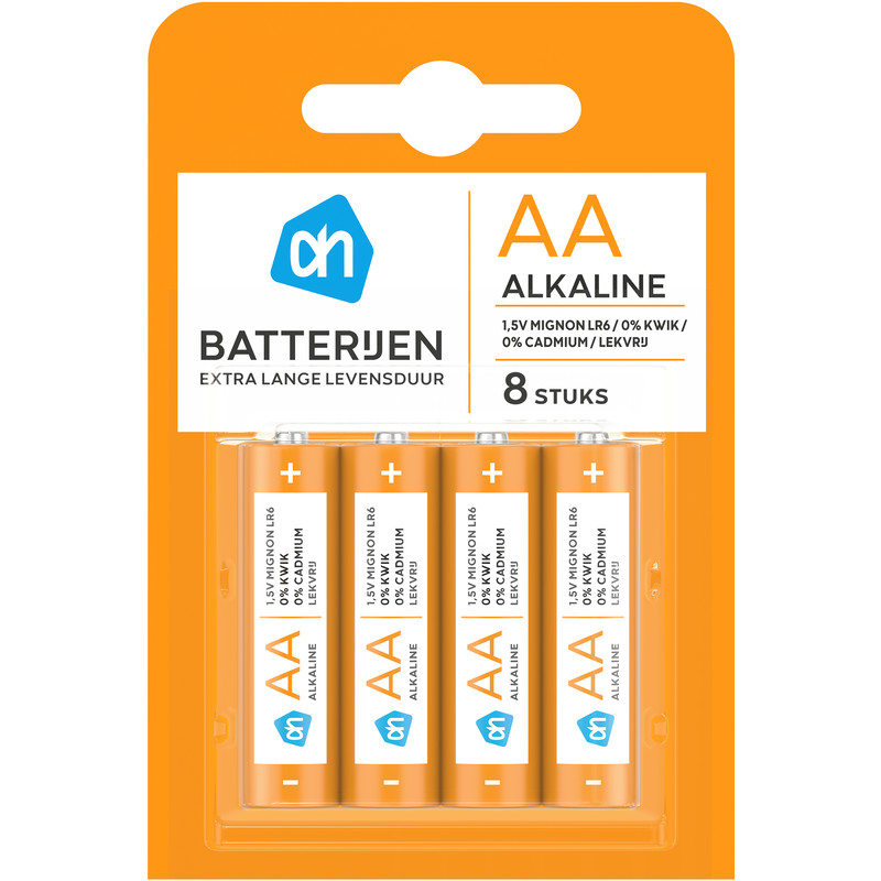 Een afbeelding van AH AA alkaline mignon 8-pack voordeel