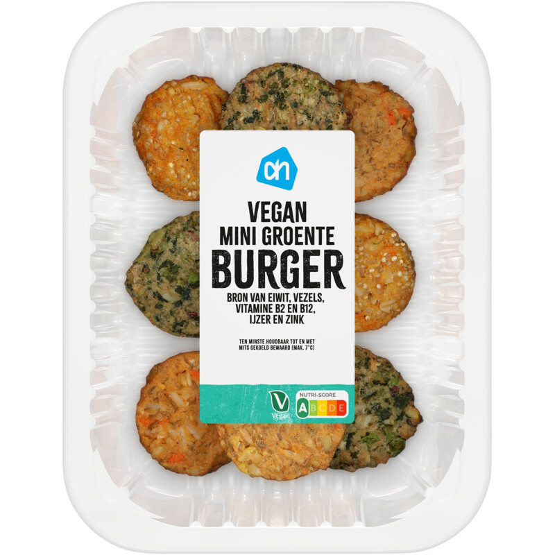 Een afbeelding van AH Vegan mini groenteburgers