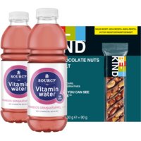 Een afbeelding van Sourcy Vitaminwater & Be-kind notenrepen	
